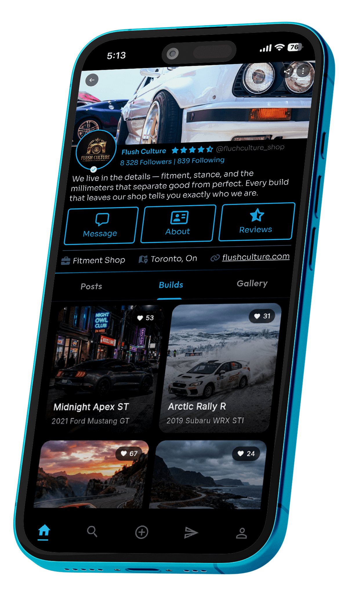 Business builds page on Revv Social