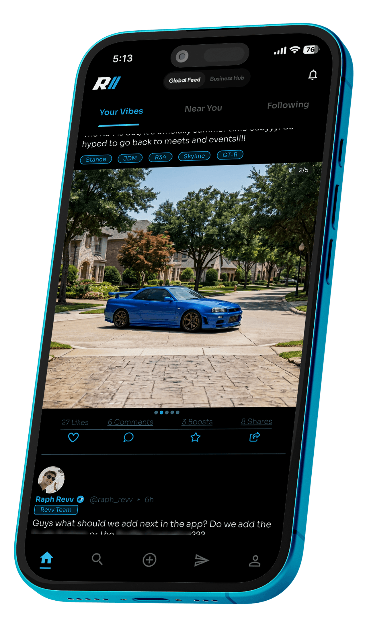 Revv Social Feed Screen
